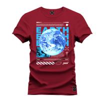 Camiseta Casual 100% Algodão Estampada Earth Terra - Nexstar