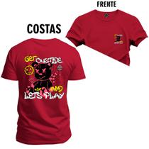 Camiseta Casual 100% Algodão Estampada Ouside Lest Play Frente e Costas