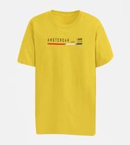 Camiseta Casual Amsterdam Cities Urbano Masculino Algodão Premium