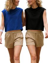 Camiseta casual Crop Regatas Mostrend Workout Gym Yoga x2 Camiseta casual Crop Regatas Mostrend Workout Gym Yoga x2