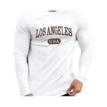 Camiseta Casual De Algodão Para Homens Tamanho plus Com Estampa De Letras Boston, Manga Longa,