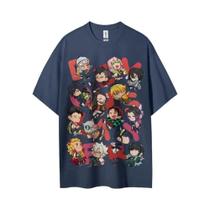 Camiseta Casual De Manga Curta Confortável De Anime Japonês Demon Slayer