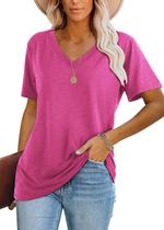Camiseta Casual de Mujer Lunivop con Cuello en V y Manga Corta
