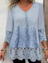 Camiseta Casual Elegante De Manga Longa plus Size Para Mulheres, Moda Solta Para Férias E Fim De Camiseta Casual Elegante De Manga Longa plus Size Para Mulheres, Moda Solta Para Férias E Fim De