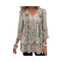 Camiseta Casual Elegante De Manga Longa plus Size Para Mulheres, Moda Solta Para Férias E Fim De