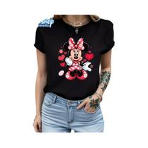 Camiseta Casual Feminina De Corte Solto Com Estampa Do Mickey Mouse Da Disney, Manga Curta, Conforto