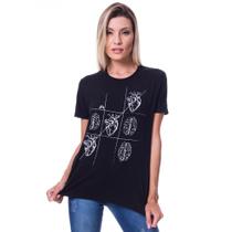 Camiseta Casual Feminina Estampa 3 Heart's Conforto