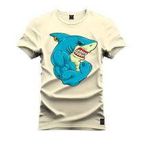 Camiseta Casual Malha Confortável Estampada Shark Maromba