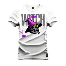 Camiseta Casual Malha Confortável Estampada Witch