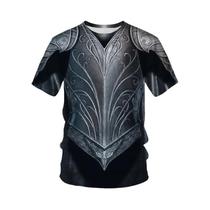 Camiseta Casual Masculina Com Estampa 3D De Armadura Medieval, Secagem Rápida E Respirável, Manga Camiseta Casual Masculina Com Estampa 3D De Armadura Medieval, Secagem Rápida E Respirável, Manga