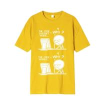 Camiseta Casual Masculina Com Estampa Engraçada De Programador Linux Moda Streetwear