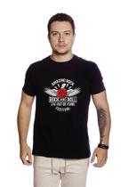 Camiseta Casual Masculina Estampada 6 Rock N Roll Leve Básica- C003