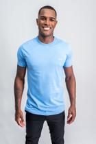 Camiseta Casual Masculina Grigor Ivanov Azul Bordado Camiseta Casual Masculina Grigor Ivanov Azul Bordado