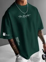Camiseta Casual Masculina Respirável Em Poliéster Com Decote Redondo E Estampa De Letras Para