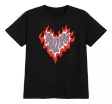Camiseta Casual Minimalista Fogo Amor Chamas Love Fire Swag