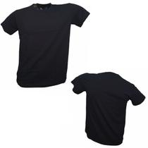 Camiseta Casual Uniforme Preta Manga Curta Gola Redonda Malha Fria PV Unissex