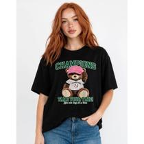 Camiseta Casual Ursinho Vintage Confortável Para Uso Diário Estilo Moderno 100% Algodão Premium