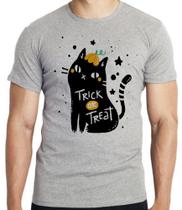 Camiseta Cat trick treat Blusa criança infantil juvenil adulto camisa tamanhos