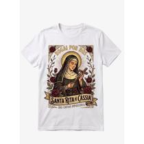 Camiseta Catolica Santa Rita de Cássia Unissex Algodão Premium Camisa Básica Blusa Plus Size P ao G3 Camiseta Catolica Santa Rita de Cássia Unissex Algodão Premium Camisa Básica Blusa Plus Size P ao G3