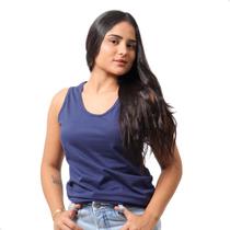 Camiseta Cavada Regata Feminina Algodão Leve