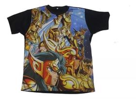 Camiseta Cavaleiros do Zodíaco Ouro Blusa Adulto Unissex Anime A034 BM