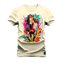 Camiseta Cavalo Colors Varias Cores Estampada Confortável