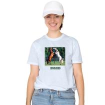 Camiseta Cavalos Horses Camisa Personalizada Blusa Adulto Algodão com Poliéster