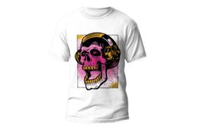 Camiseta Caveira Fone Branca