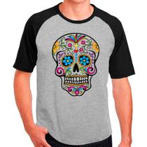 Camiseta caveira mexicana skull cinza masculina02