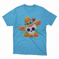 Camiseta Caveira Mexicana Unisex 100% Algodão Fio 30.1