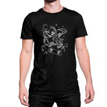 Camiseta Caveira Morte Skate Estampa Noite Estrelada