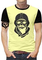 Camiseta Caveira PLUS SIZE Rock Moto Masculina Blusa Piloto