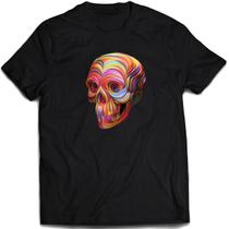 Camiseta Caveira psicodélica camisa skull estilo de rua