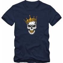 Camiseta Caveira Skull Rock Rap Hip Hop Coroa Tamanho Especial Pluz Size G1 G2 G3