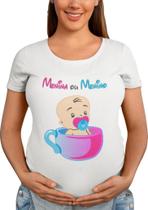 Camiseta Chá de Bebê Revelação Menino ou Menina Branca