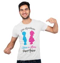 Camiseta Chá de Bebê Revelação Papai Ansioso Branca Camiseta Chá de Bebê Revelação Papai Ansioso Branca