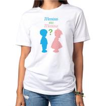 Camiseta Chá Revelação Menino Ou Menina Bonequinhos Pronta Entrega