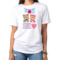 Camiseta Chá Revelação Menino Ou Menina URSINHOS Pronta Entrega