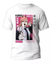 Camiseta Chainsaw Man Power Unissex 100% Algodão Estampa Anime Exclusiva