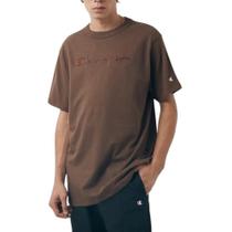 Camiseta Chammpion Bordado Script Chocolate Mousse Camiseta Chammpion Bordado Script Chocolate Mousse
