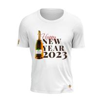 Camiseta Champagne Shap Life Happy New Year 2023 Algodão