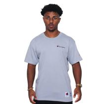 Camiseta Champion Malhão Mc Mini Logo Emb Script Cinza Claro Camiseta Champion Malhão Mc Mini Logo Emb Script Cinza Claro
