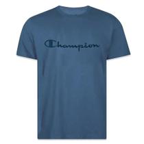 Camiseta Champion Malhão Pes Mc Script Azul Petróleo