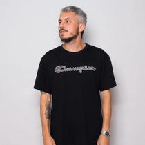 Camiseta Champion Script Metal Tecido Meia Malha Fino