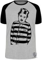 Camiseta Charles Chaplin preso Blusa Plus Size extra grande adulto ou infantil Camiseta Charles Chaplin preso Blusa Plus Size extra grande adulto ou infantil
