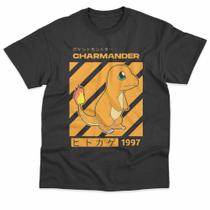 Camiseta Charmander Pokemon Desenho Basica Estampada Unissex 100% Algodão