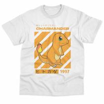 Camiseta Charmander Pokemon Desenho Basica Estampada Unissex 100% Algodão