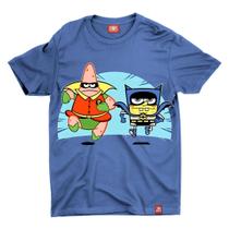 Camiseta Chemical Bob Esponja Batman e Patrick Robin - azul
