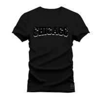 Camiseta Chicago Black Plus Size Extra Grande Estampa Dtf Premium