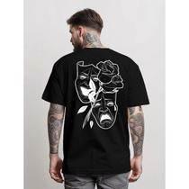 Camiseta Chora Agora Ri Depois Flor Camisa Masculina Streetwear 100% Algodão Unissex